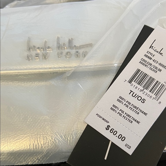 Nicole Miller NWT  Shiny Silver Shoulder Bag - Picture 7 of 7